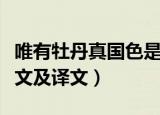 唯有牡丹真国色是谁的诗（唯有牡丹真国色原文及译文）