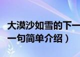 大漠沙如雪的下一句是什么（大漠沙如雪的下一句简单介绍）