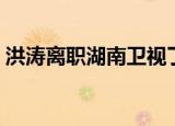 洪涛离职湖南卫视了吗（洪涛离职湖南卫视）