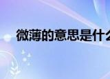 微薄的意思是什么（词语微薄什么意思）