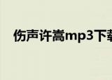 伤声许嵩mp3下载百度网盘（伤声 许嵩）
