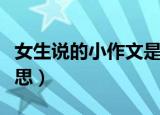 女生说的小作文是什么意思（小作文是什么意思）