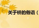 关于桥的俗语（关于桥的俗语有哪些）