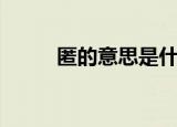 匿的意思是什么（匿是什么意思）