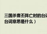 三国杀曹丕阵亡时的台词是什么意思（三国杀曹丕阵亡时的台词意思是什么）
