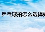 乒乓球拍怎么选择好（选择乒乓球拍的步骤）
