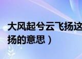 大风起兮云飞扬这首诗的意思（大风起兮云飞扬的意思）