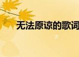 无法原谅的歌词（无法原谅整首歌词）