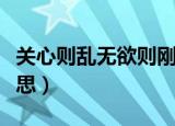 关心则乱无欲则刚什么意思（无欲则刚什么意思）