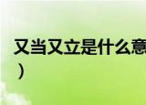 又当又立是什么意思（又当又立用来形容什么）