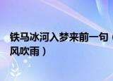 铁马冰河入梦来前一句（铁马冰河入梦来前一句是夜阑卧听风吹雨）