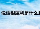 说话很犀利是什么意思（说话很犀利指什么）