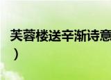 芙蓉楼送辛渐诗意（芙蓉楼送辛渐诗意是什么）