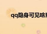 qq隐身可见啥意思（qq显ip显隐身）