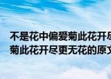 不是花中偏爱菊此花开尽更无花是什么意思（不是花中偏爱菊此花开尽更无花的原文）