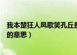 我本楚狂人凤歌笑孔丘是什么意思（我本楚狂人凤歌笑孔丘的意思）