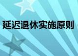 延迟退休实施原则（延迟退休实施原则介绍）