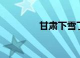 甘肃下雪了吗（甘肃下雪）