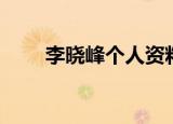 李晓峰个人资料简介（李晓峰是谁）
