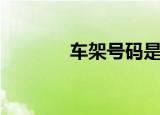 车架号码是什么（你知道吗）