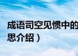 成语司空见惯中的司空是指什么（司空见惯意思介绍）