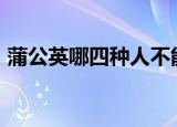 蒲公英哪四种人不能喝什么叫寒性体质的人?