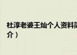 杜淳老婆王灿个人资料简介（有关杜淳老婆王灿个人资料简介）