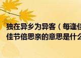 独在异乡为异客（每逢佳节倍思亲翻译 独在异乡为异客每逢佳节倍思亲的意思是什么）