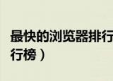 最快的浏览器排行榜前十名（最快的浏览器排行榜）
