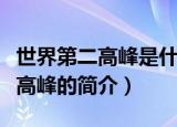 世界第二高峰是什么峰在哪个国家（世界第二高峰的简介）