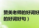 赞美老师的好词好句好段摘抄大全（赞美老师的好词好句）