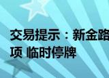 交易提示：新金路拟筹划发行股份购买资产事项 临时停牌