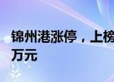 锦州港涨停，上榜营业部合计净买入1541.57万元