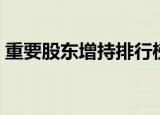 重要股东增持排行榜：8股增持金额超千万元