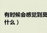 有时候会感觉到莫名的难过是什么歌（歌名是什么）