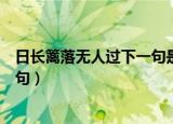 日长篱落无人过下一句是什么（诗句日长篱落无人过的下一句）