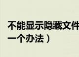 不能显示隐藏文件夹（下面分享一下最常用的一个办法）