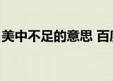 美中不足的意思 百度网盘（美中不足的意思）