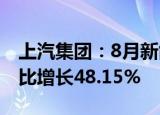 上汽集团：8月新能源汽车销量10.49万辆 同比增长48.15%