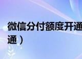 微信分付额度开通教程（微信分付额度如何开通）