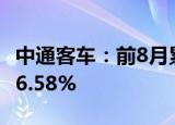 中通客车：前8月累计销量4273辆 同比下降16.58%