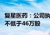 复星医药：公司执行董事、部分高拟合计增持不低于46万股