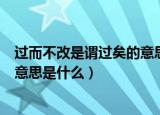 过而不改是谓过矣的意思是什么拼音（过而不改是谓过矣的意思是什么）