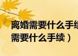 离婚需要什么手续（流程2021 2021年离婚需要什么手续）
