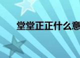 堂堂正正什么意思（堂堂正正的含义）