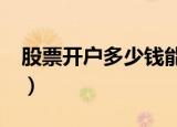 股票开户多少钱能开?（股票开户多少钱能开）