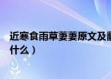 近寒食雨草萋萋原文及翻译（近寒食雨草萋萋原文及翻译是什么）