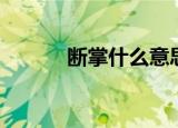 断掌什么意思（有什么意思吗）