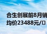 合生创展前8月销售金额约208.88亿元 销售均价23488元/㎡