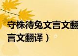 守株待兔文言文翻译三年级下册（守株待兔文言文翻译）